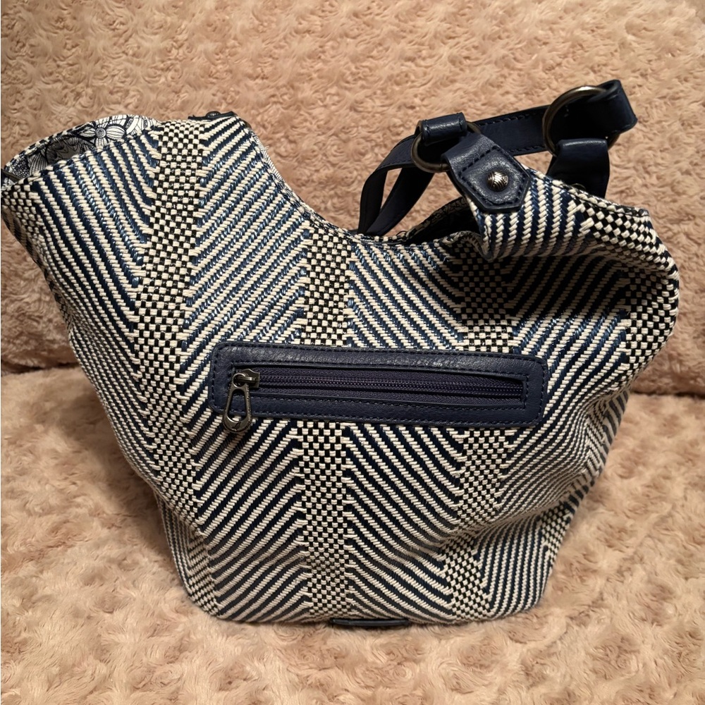 The Sak Navy and Cream Shoulder Bag